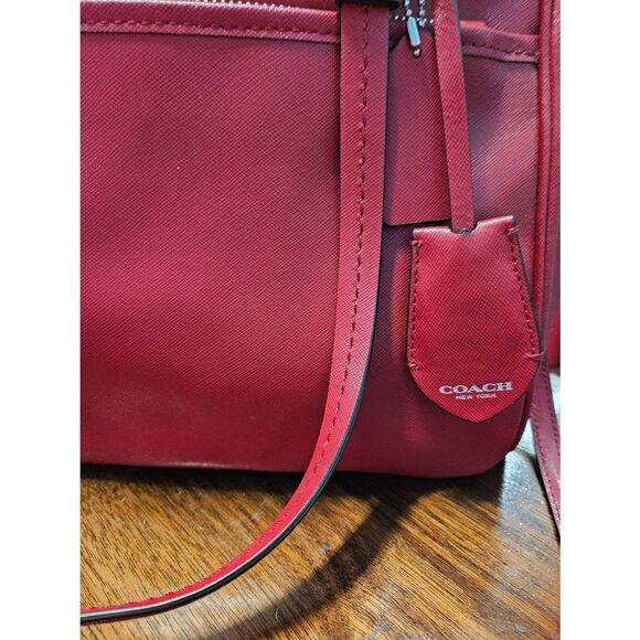 Coach Red Payton Leather Bag Purse - Picture 12 of 12